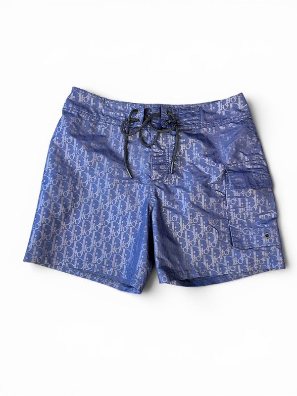 DIOR MENS NAVY SWIM SHORTS - SMALL - PRELOVED