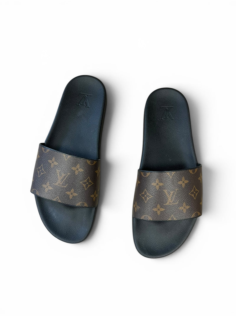 LOUIS VUITTON MONOGRAM SLIDERS - UK 10 - PRELOVED